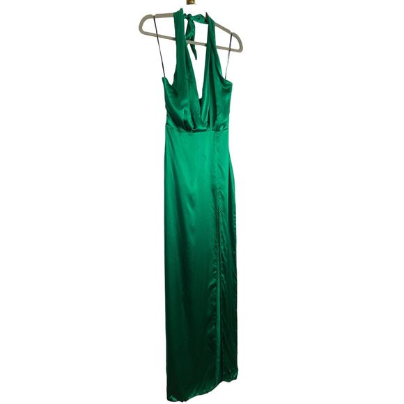 Amanda Uprichard Mezcal 100% Silk Halter Gown Party Formal Hoco Prom Classy XS - Picture 6 of 12